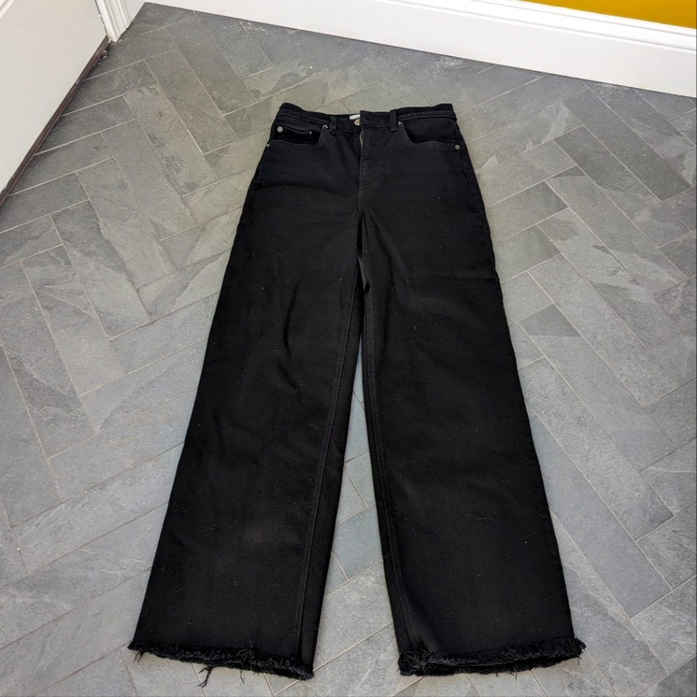 Reformation Black Wide Leg Jeans - Size 26 - Super comfy!